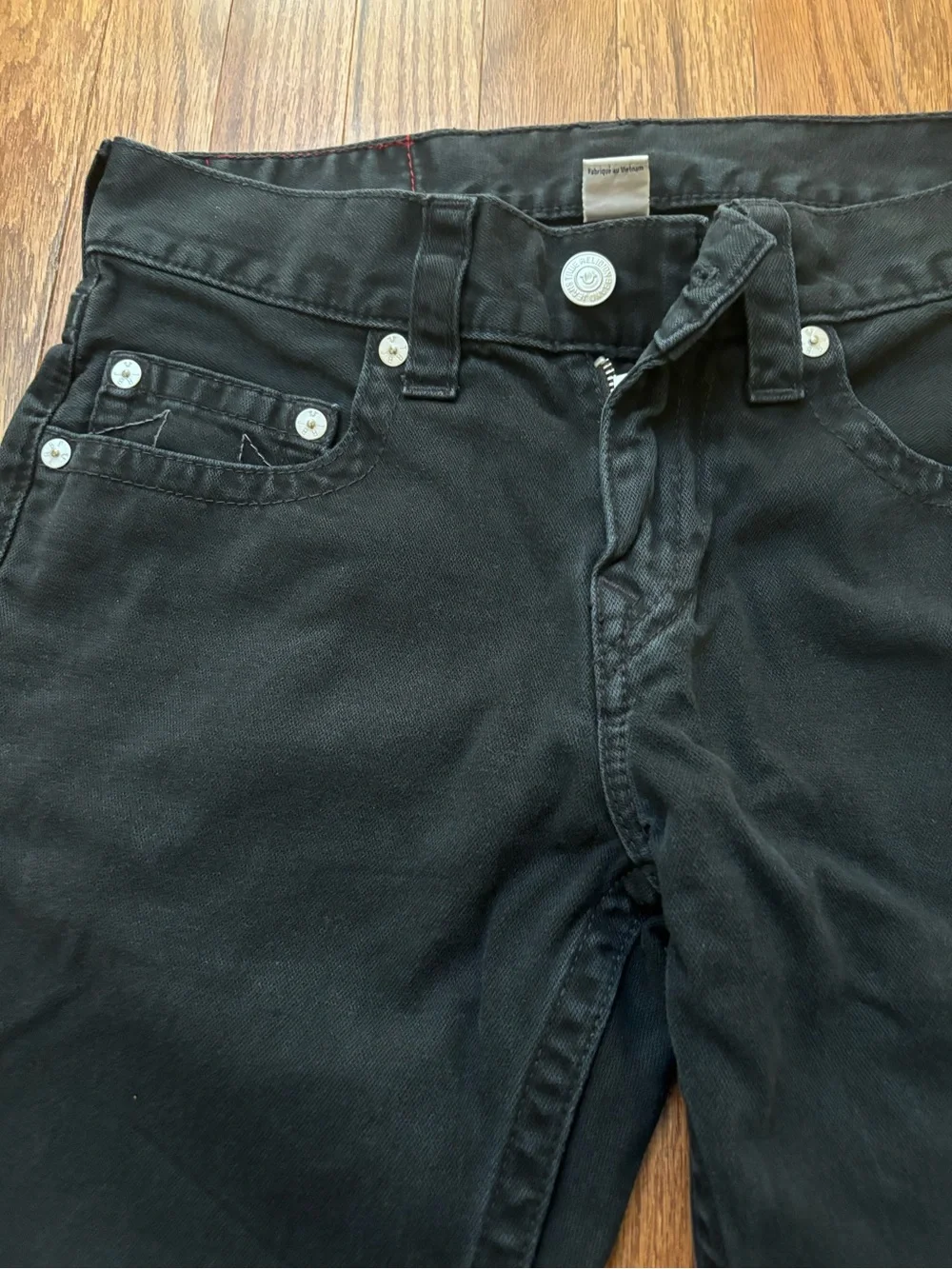 True Religion Men's Black Straight Jeans
